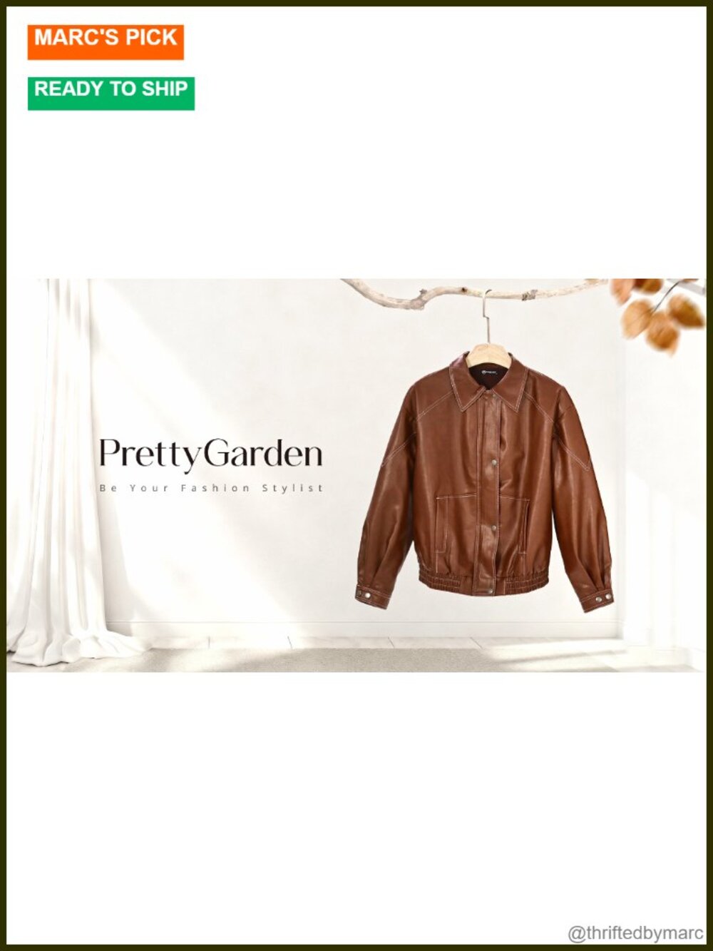 Faux Leather Motorcycle Bomber Jacket Women Oversized Zip Up Winter Coat - Picture 6 of 6